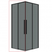 1/2 душ.ограждения 1/2.К33.01.90.21.10 Galaxy (90*195) черный матовый, стекло тонированное, 1 место
