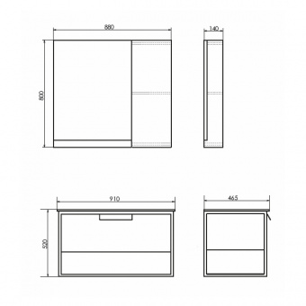 Тумба-умывальник Comforty Бонн 90 дуб дымчатый с раковиной Quadro 90